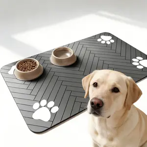 Pet Feeding Mat-Absorbent Pet Placemat for Food and Water Bowl, with Waterproof Rubber Backing, Quick Dry Water Dispenser Mat for Dog and Cat Pet stuff