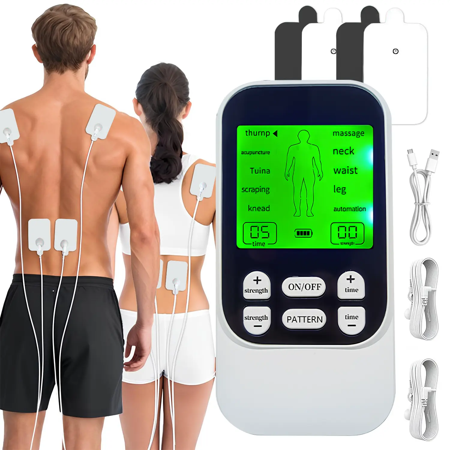 EMS Electrotherapy Massage Device, Rechargeable Compact Adjustable Handheld Massage Device for Neck Pain, Low Back Pain Relief, Sciatica - 10 Modes, 30 Intensity Levels #MothersDayGift