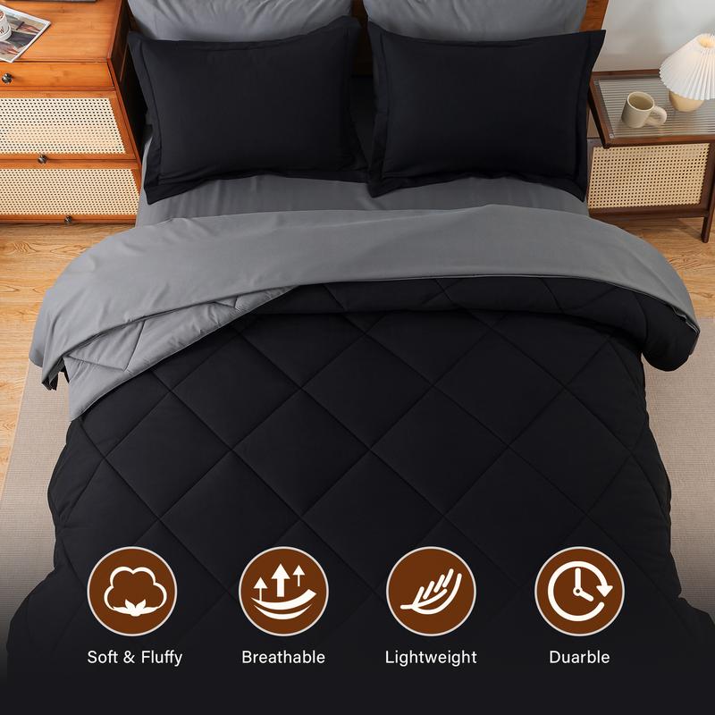 Cosybay 7-Piece Luxurious Comforter Set - Queen / King Size - Christmas pumpkin comforter set - Reversible down alternative duvet- Breathable & Lightweight - Perfect for All-Season Comfort - Includes Flat Sheet, Fitted Sheet, Pillowcases & Pillow Shams