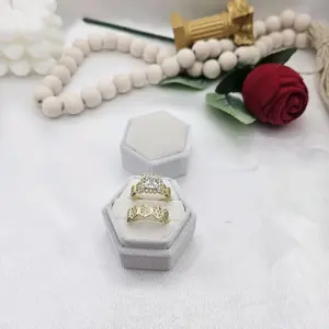 valdiviajewery #2449 duo engagement ring 14k Gold Plated High Quality