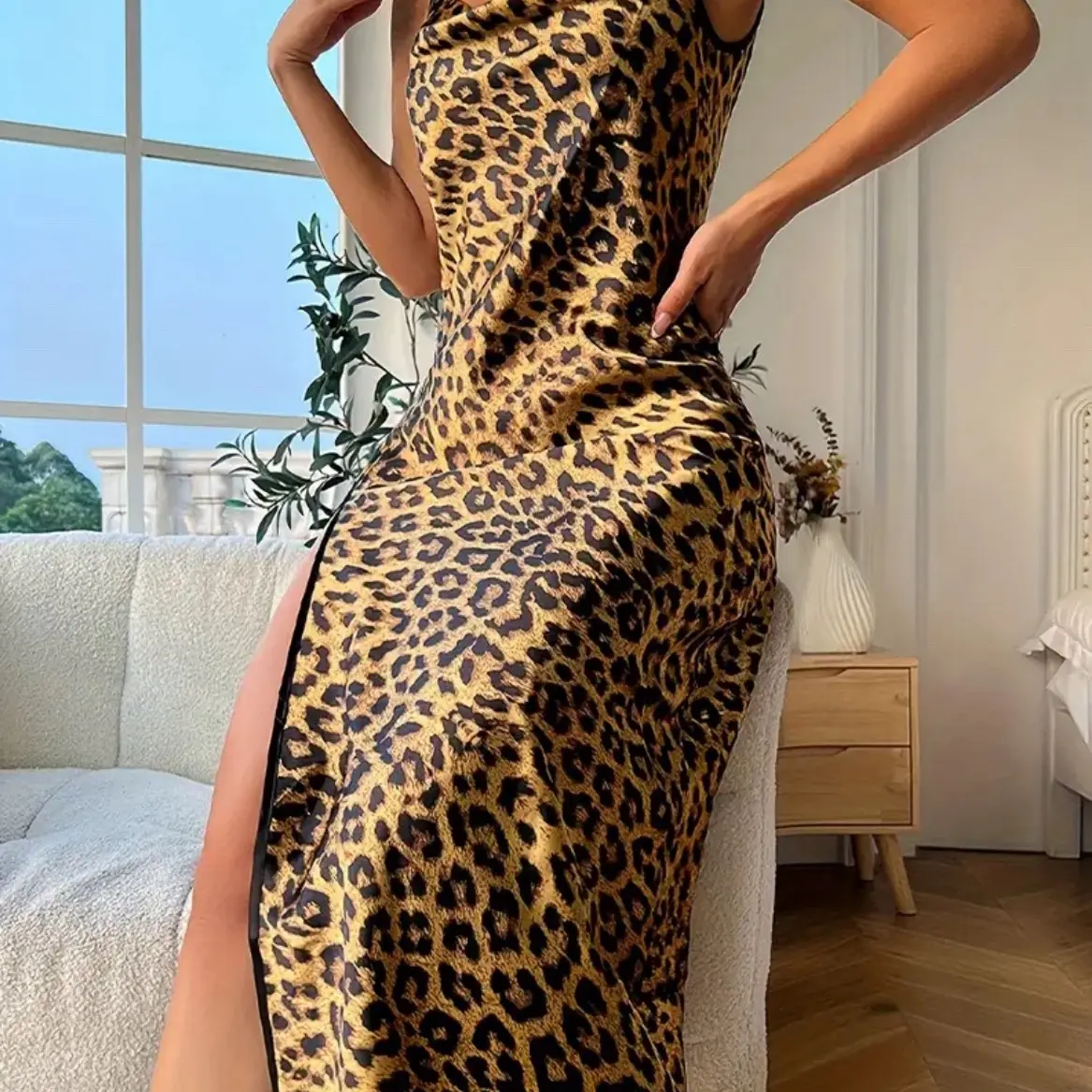 Leopard Silk Dress