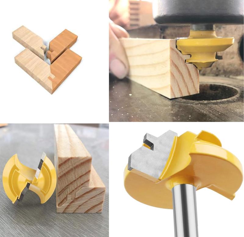 45° Lock Miter Router Bit for Woodworking Milling Grooving Cutter Tenon Joint Tool for Router Tables DIY Furniture Cabinet Making Engraving Machine Tool Accessories Hardware – Perfect for Corner Joints, Wood Joinery, Carpentry & Woodworking Projects