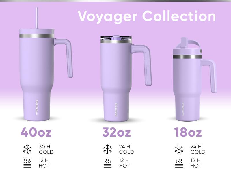 18oz Kids Voyager Tumbler with Handle and Flip-Up Straw Lid | Spill Proof and Leak Resistant | Reusable Stainless Steel Water Bottle