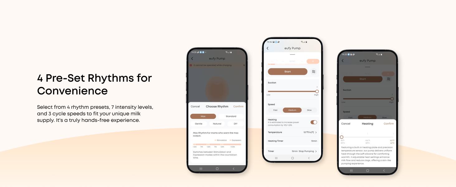eufy E20 Heated Wearable Breast Pump, 3 Heat Levels, Hands-Free Breast Pump with Innovative HeatFlow, Optimized Rhythm via App, Hospital-Grade Suction, Leakproof, Ultra-Slim and Quiet for in-Bra Use