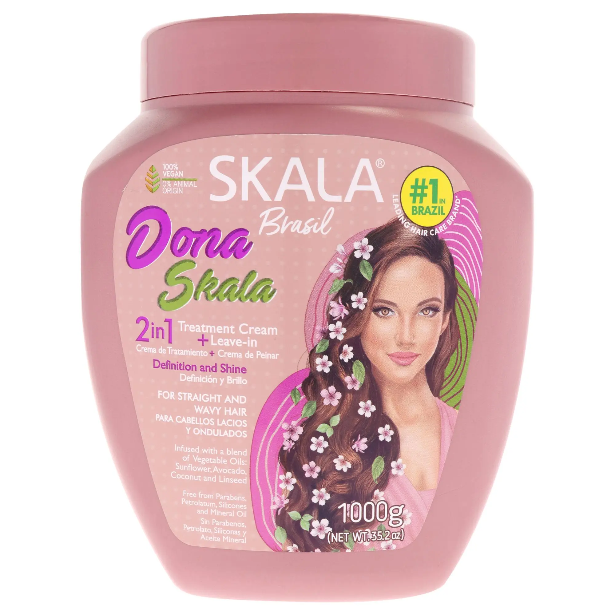 Skala Women's 2-in-1 Leave-In Super Pot Haircare Treatment Cream - for Smooth, Wavy Hair - 35.2 oz Cream