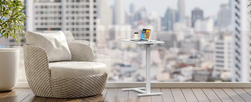 Furnest Indoor Furniture Table & Desks Overbed Bedside Table with Wheels, Adjustable Hospital & Home Use Bed Table, Rolling Laptop Table, Mobile Standing Desk