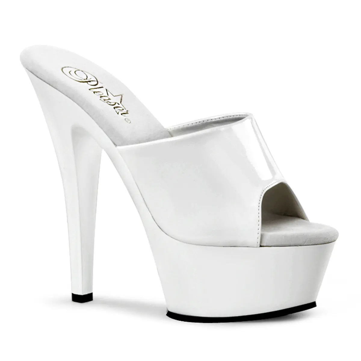 Pleaser Women's Kiss-201 Platform Sandals, Elegant Peep Toe Slip On Shoe with a 6-Inch High Heel