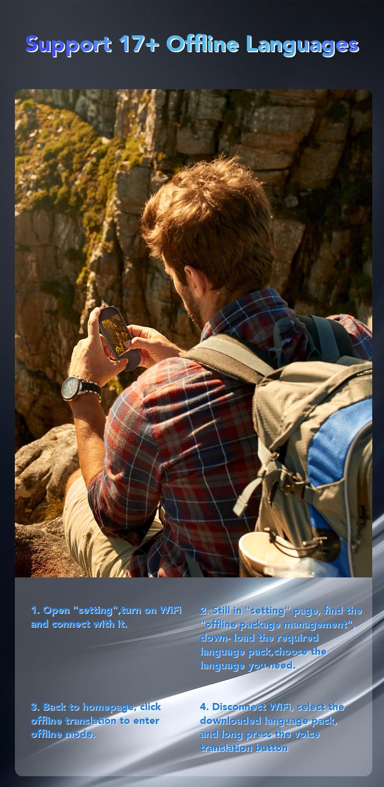 AI intelligent multilingual translation Language Translator Device, Instant Translator with 3.1" Touch Screen & 139 Languages, Real Time Smart Voice Photo Translator, Offline Online Translation for Business Learning Travel