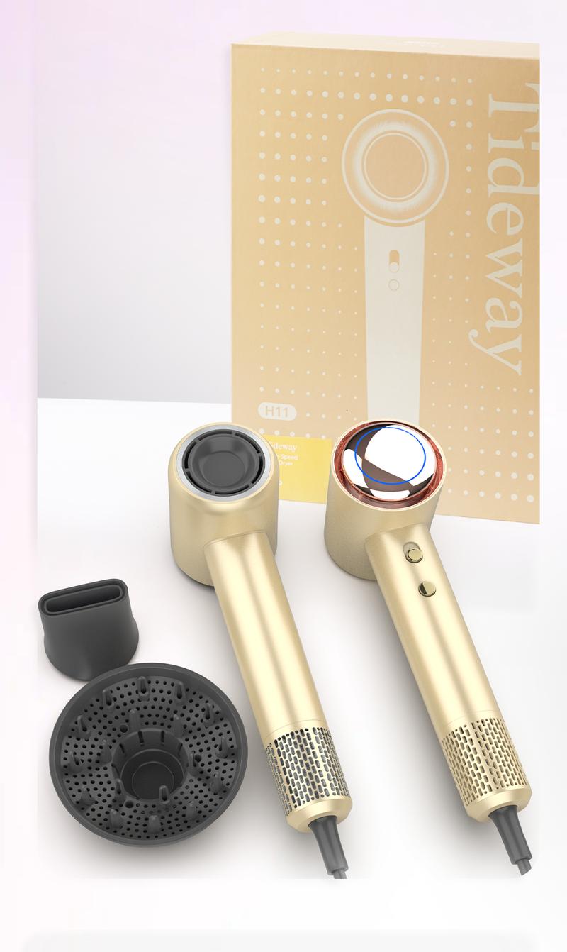 【Merry Christmas & Happy New Year】Tideway H11 High-Speed Hair Dryer, Intelligent Temperature Control w/ Hair & Scalp Care Plasma Ionic Technology & Self Cleaning Blower, No Static Electricity & Frizz, Perfect Present for Men Women Friend Family Gift