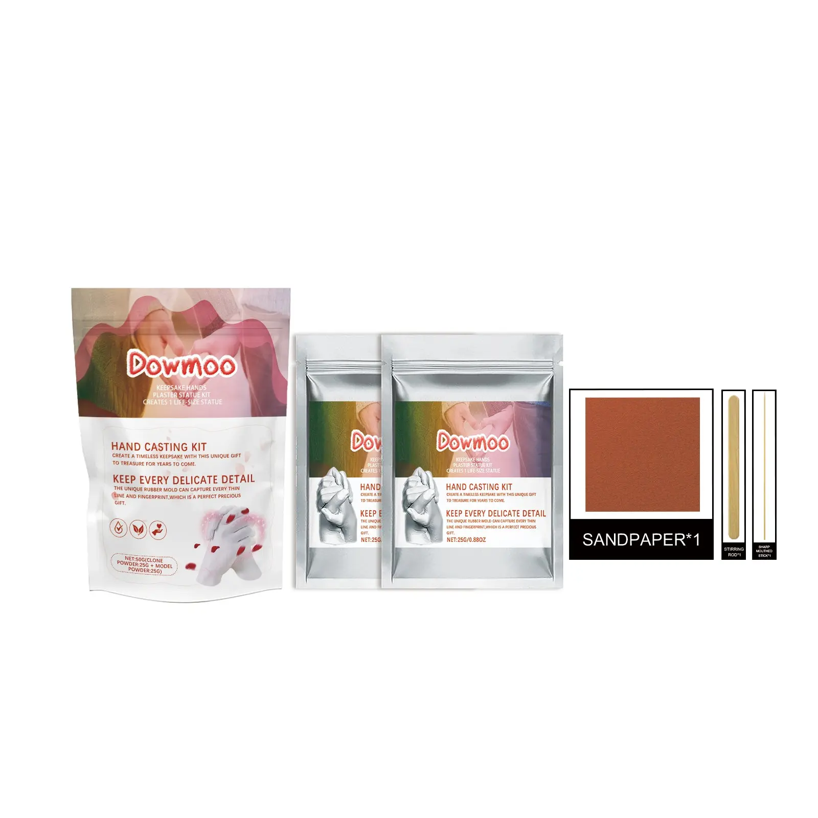 Dowmoo Hand Model Powder Set, 3d Hand Model Plaster Making Material Diy Commemorative Gift Clone Model Powder