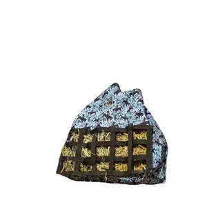 Western Equine Happy Trailer Hay Bag Stone Bronc Pattern No Scratch Feature Durable 600D Nylon Hardware Free Design Top Loading Closure