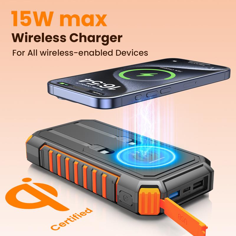 Solar Charger 46800mAh & 27000mAh Power Bank 22.5W Fast Charging Portable Phone Charger, USB C PD External Battery Pack with 3 USB Outputs for Cellphone Tablet
