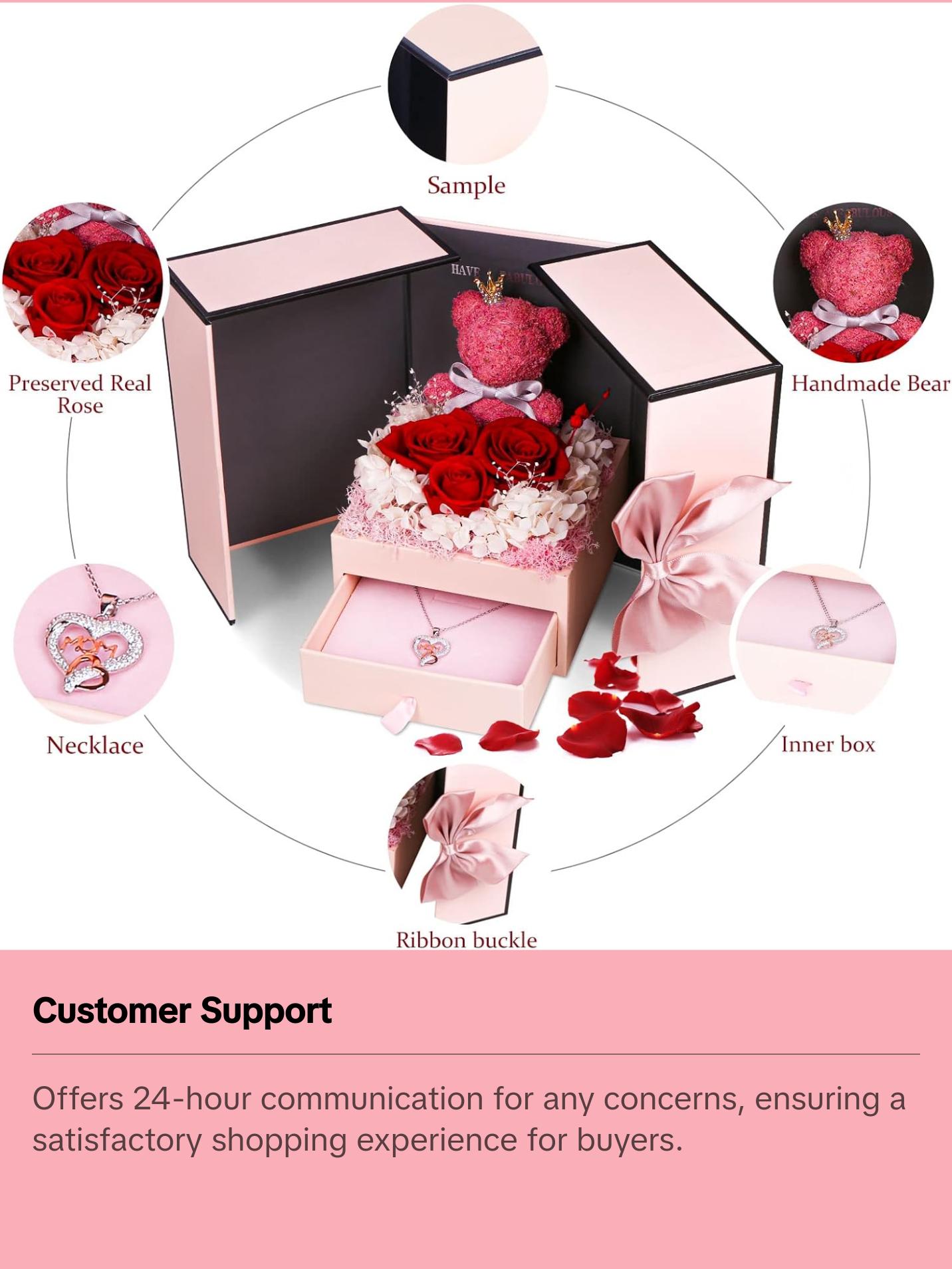 IDFALKFD Preserved Rose Gifts Set includes 925 Sterling Silver Necklace with Heart and Mom Jewelry Design, Mothers Day Birthday Christmas Valentines Gifts for Mom from Daughter and Son IDFALKFD Preserved Rose Gifts Set includes 925 Sterling Silver Necklace with Heart and Mom Jewelry Design, Mothers Day Birthday Christmas Valentines Gifts for Mom from Daughter and Son