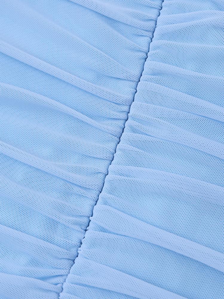 Off-neck Backless Bell Sleeve Ruched Bodycon Mesh Dress,Elegant Intellectual and Fashionable Party Dress Off-neck Backless Bell Sleeve Ruched Bodycon Mesh Dress,Elegant Intellectual and Fashionable Party Dress