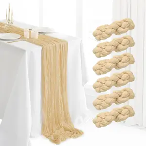 6/10 Pack Cheesecloth Table Runner h Boho Gauze Cheese Cloth Table Runner Vintage Rustic Sheer Runners for Wedding Bridal Shower Birthday Party Cake Table Decorations