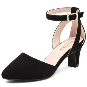 Girls Dress Shoes Girls High Heel Sparkly Flower Girl Shoes Closed Toe Ankle Strap Princess Girl Pump for Little Big Kids Formal Wedding Party Birthday