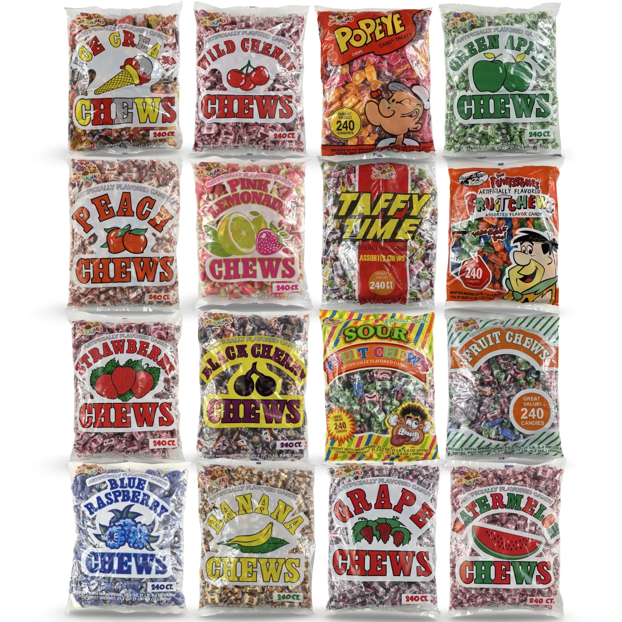 Albert's Fruit Chews – Classic Chewy Candy 240 Ct Bag | Choose from 16 Flavors | Individually Wrapped