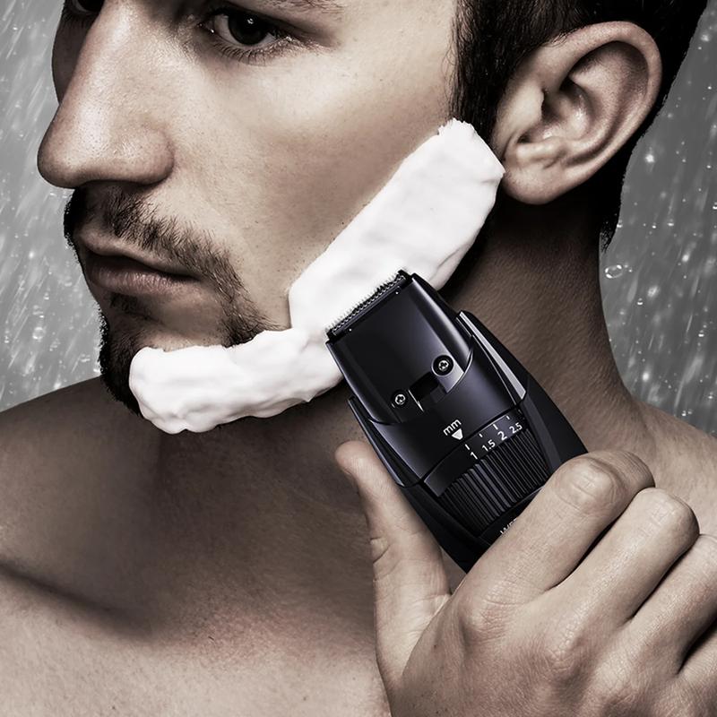 Beard & Hair Trimmer, 19 Length Settings with Adjustable Trim Dial and Comb Attachment, Comfort Grip, Showerproof Design