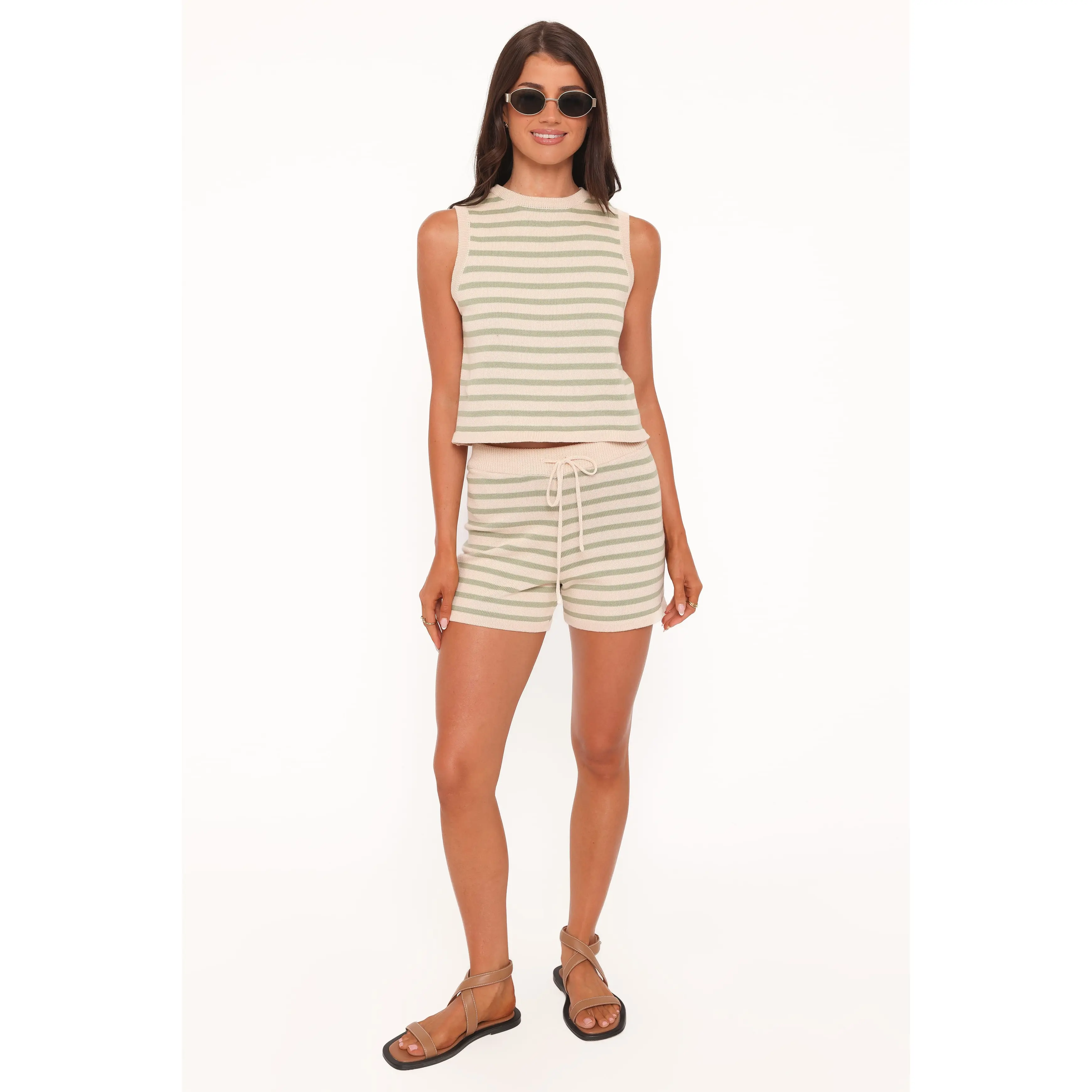 Ilona Knit Set - Cream/Sage