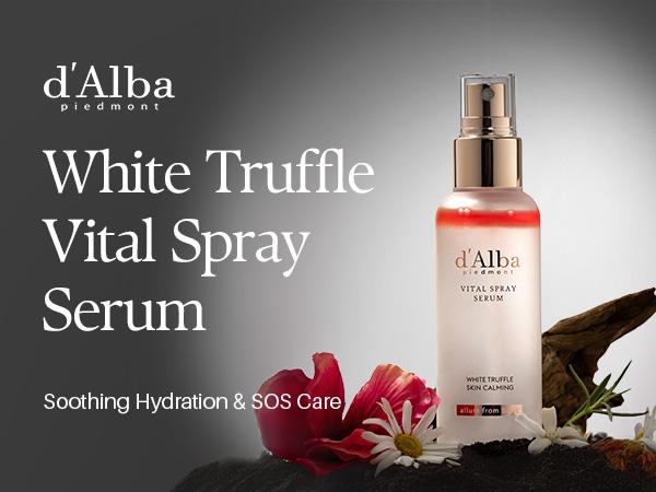 [OFFICIAL d'Alba] White Truffle Vital Spray Serum - Calming Skincare Facial Spray - Refreshing and Hydrating Mist Spray for Face (3.38 fl oz)