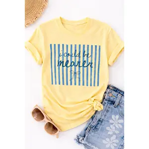Plus/Reg Short Sleeve Yellow "I Could Be Meaner" Graphic Tee
