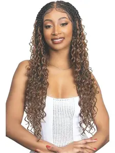Janet Collection Melt HD 360 with 13X6 Frontal Lace Human Hair UNIMIX BOHO SENEGAL TWIST Wig 30"