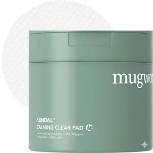 KUNDAL JEJU Mugwort Soothing Clear Facial Pads - 60 Count | Hydrating & Refreshing Skin Texture Care | Vegan & Dermatologically Tested