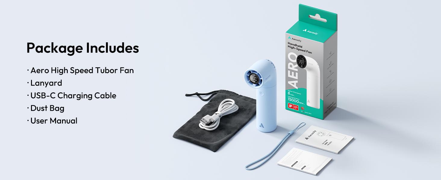 Aecooly Portable Handheld Fan, High-Speed Mini Fan with 15000 RPM Turbo, 4 Speeds, 8H Cooling, Pocket-Sized Rechargeable Fan for Travel, Personal Use, Gifts for Women and Men, Summervibes，dealsforyoudays