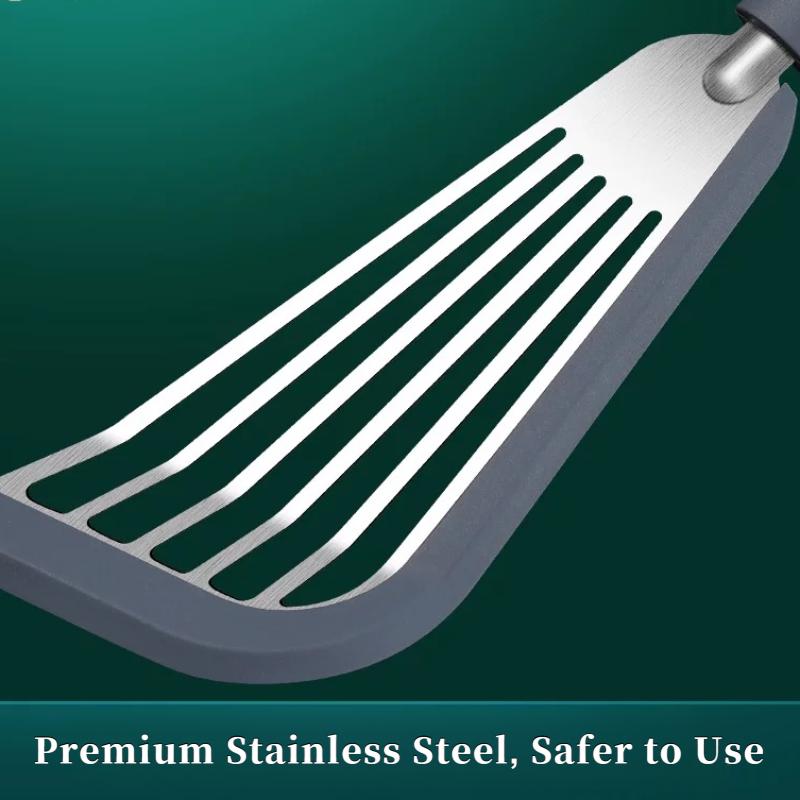 Food Grade Silicone Butterfly Spatula - Heat Resistant Non-Stick Pan Turner for Frying Fish, Pancakes & Stir-Fry-RR