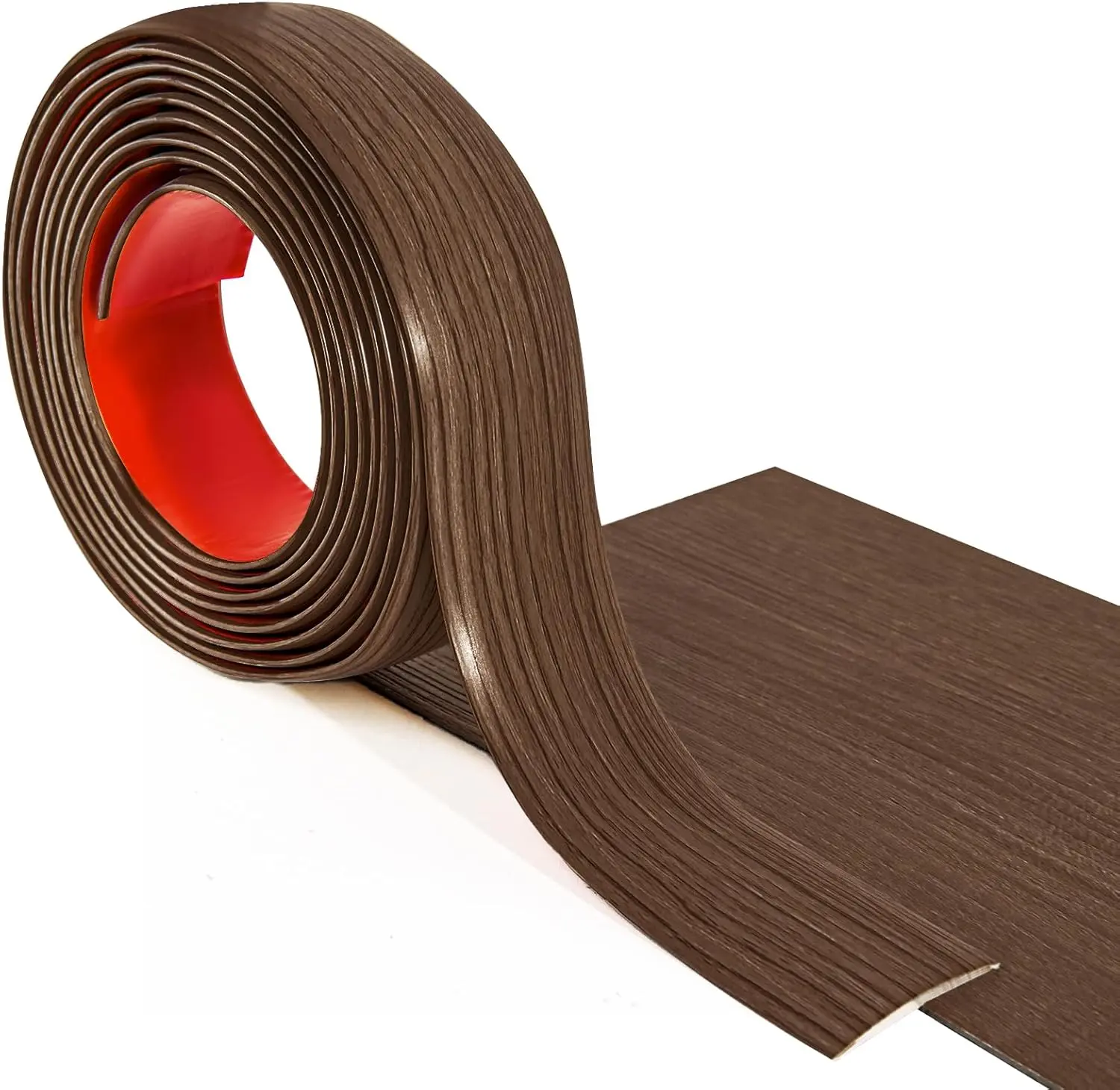 Laminate Floor Strip Floor Flat Divider Strip Self Adhesive Vinyl Floor Transition Strip for Joining Floor Gaps,Carpet Threshold Transition,Floor Tiles（4 FT, 1.57in, Brown）