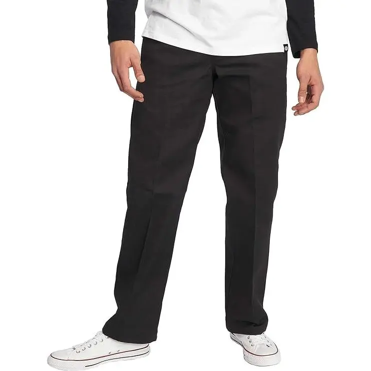 Dickies Men's 873 Slim Fit Straight Leg Work Pants in Black Twill, Wrinkle-Resistant & Stain-Resist Fabric, Size 36x32, Menswear, Trouser
