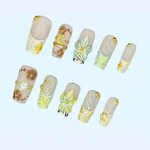 Bling by Allie LUNAR PETAL- 100% Handmade Press-On Nails | Resusable, Salon Quality, Long Lasting