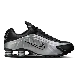 Nike Shox R4 Metallic Silver Black HQ1988-007 Men's Fashion Shoes New