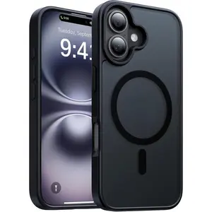 Magnetic Phone Cases for iPhone 17,16,15,14,13,12 Pro Max, Compatible with MagSafe, Shockproof Protective Translucent Matte Phone Case, Military-Grade Drop Protection, Anti-Yellowing