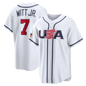 Witt Jr. 7 USA Baseball White Jersey - Men's Gameday Sportswear Top