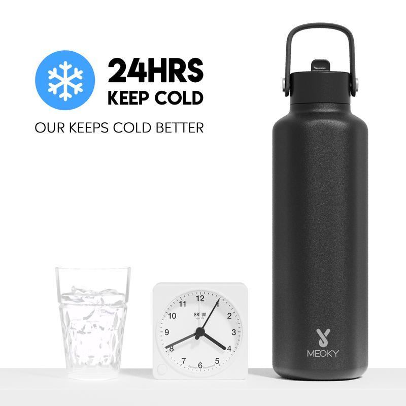 【Meoky 】24oz Hexagonal Stainless Steel Thermos Mug, Lightweight and Easy to carry, Soft Silicone Handle Design, Multifunctional Cup Lid, Non-slip and Leak-proof, Insulated For 8 Hours, Refrigerated For 24 hours,  office and travel,Valentine's Day gift