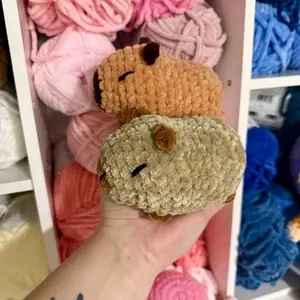 Sleepy Capybara Handmade Crochet Plushie