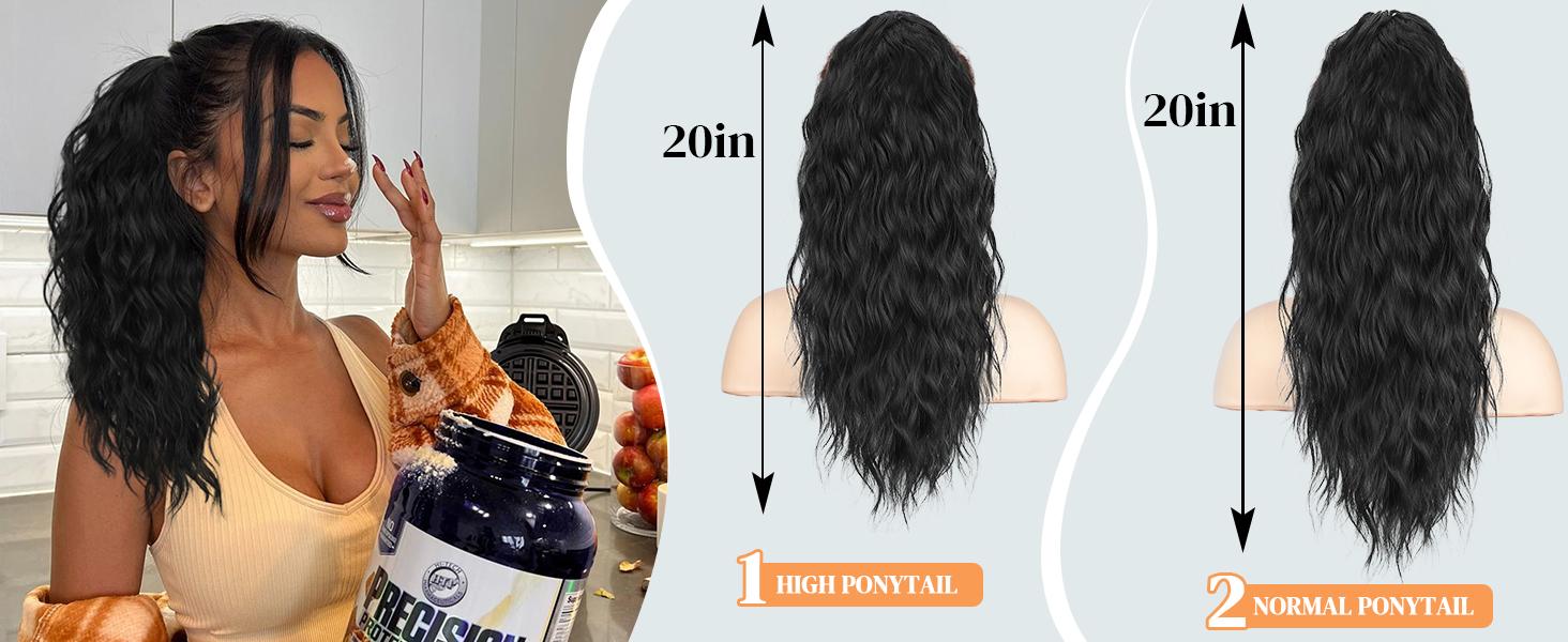 SummerVibes AISI HAIR Synthetic Claw Clip for Women - 18/20/26/30 Inch Long Ponytail Extensions, Soft Wavy Curly Design, Ideal for Daily Quick Wear SummerVibes AISI HAIR Synthetic Claw Clip for Women - 18/20/26/30 Inch Long Ponytail Extensions, Soft Wavy Curly Design, Ideal for Daily Quick Wear