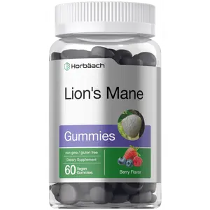 Horbäach Lion's Mane Supplement | 60 Vegan Gummies for Adults | Non-GMO and Gluten Free