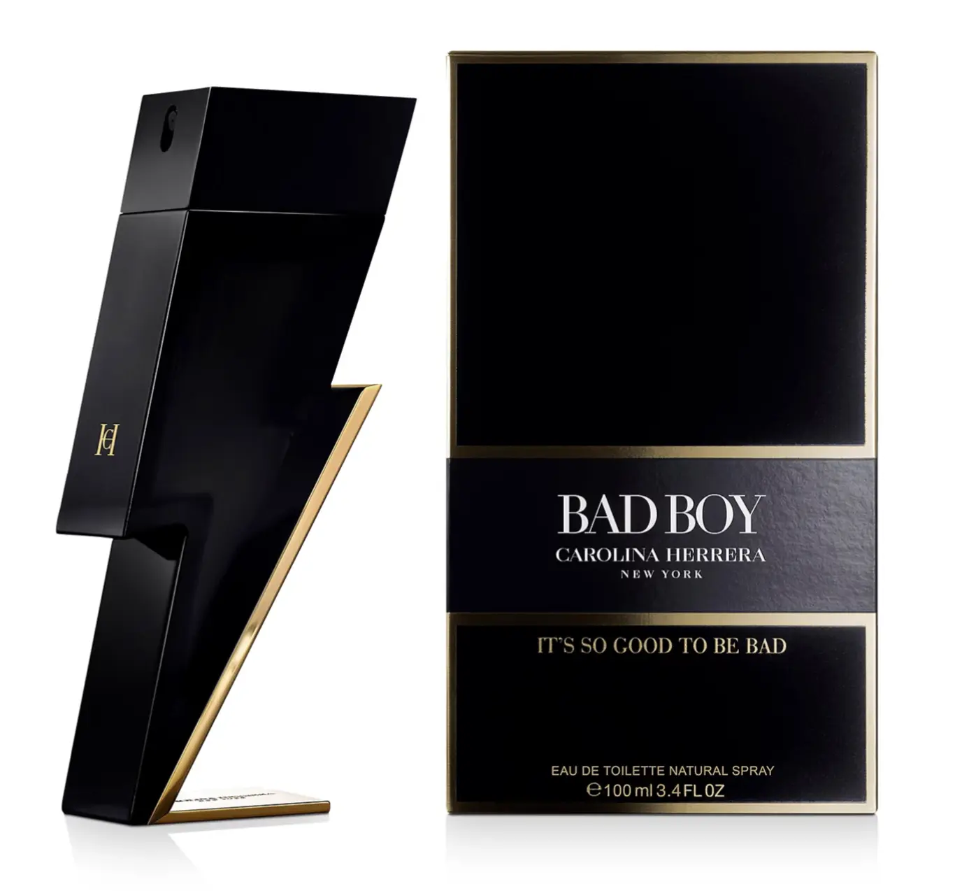 Carolina Herrera Bad Boy Eau de Toilette Spray for Men - 3.4 Oz Spicy Oriental Fragrance with Pepper, Sage, Tonka Bean, Cacao - Gifting Option for Boyfriend, Guys, Gifts For Boyfriend, Fragrances
