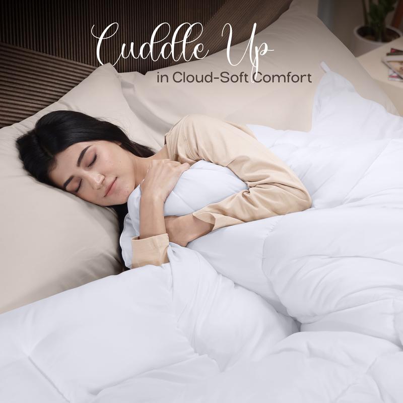 【New Year Deal】Utopia Bedding All Season Puffed Quilt Comforter King Queen Twin Full Sizes Lightweight Soft Polyester Breathable Cozy Duvet Insert Durable Easy Care Microfiber Bed Set