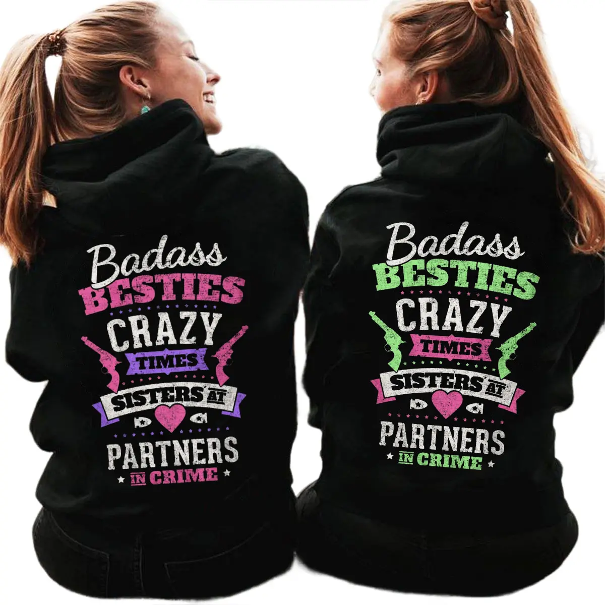 Women's Spandex Seamless Long Sleeve Classic Digital Print Pullover Hoodie - Pocket Design, Tops for Best Friend Couples