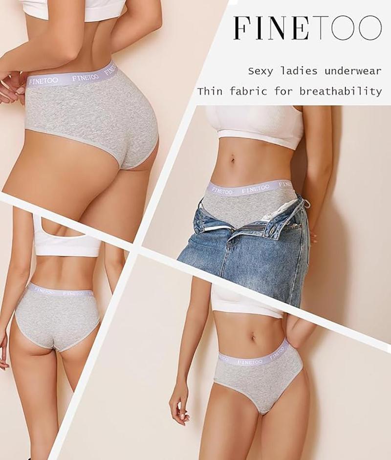 FINETOO Unite Store 10PCS Cotton Hipster Panties for Women Sweet Ladies Full Coverage Stretch Bikinis Comfortable Bridal Briefs S-XL High Elastic Womenswear