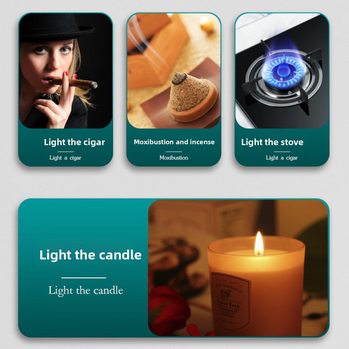 Professional Gas Lighter Windproof Flamethrower 1300℃ Welding Gun Torch for Candle Cooking Barbecue and Moxibustion (Without fuel)