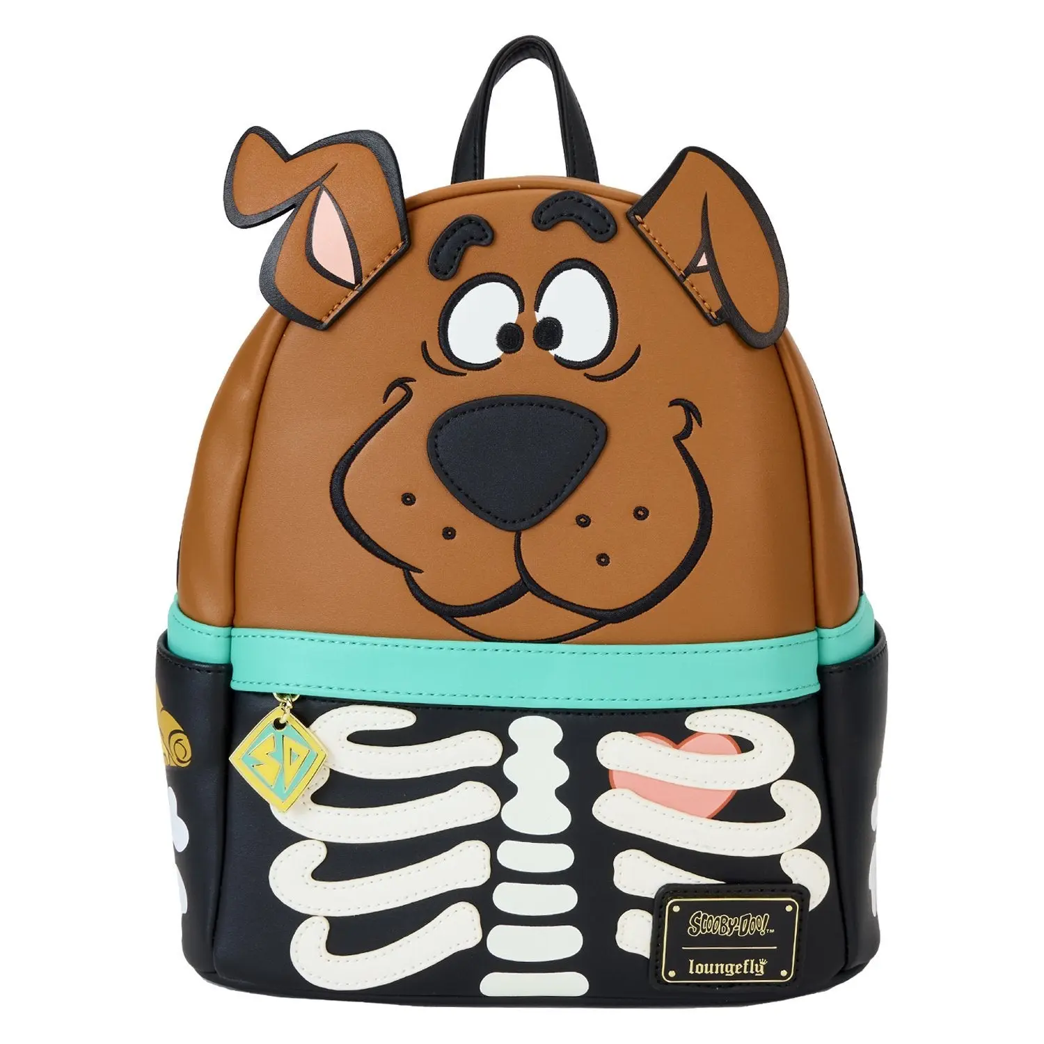 Loungefly Warner Brothers Scooby-Doo Skeleton Scooby Cosplay Zip Mini Backpack, Animated Character Graphic Backpack, Zip Backpack, Animated Character Graphic Backpacks