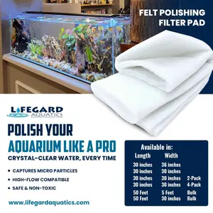 Felt Pad 30" x 30" - 4 Pack Roll  3/8" thick Aquarium Polishing Filter Pad