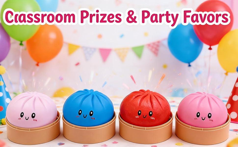 Glitter Dumpling, 8 cm in Diameter Dumpling Squishy, Rainbow Dumplings, Cute Anxiety Relief Fidget Toy, with Steamer Box,Soft Squeeze Decompression Dough for Adults