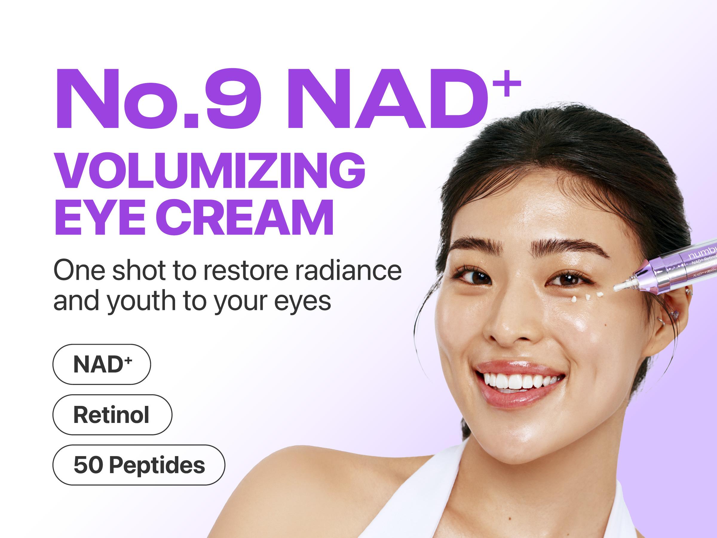 [numbuzin Official] No.9 NAD+ Glow PM Set | No.9 Toner + Essence + Eye Cream | Firming, Wrinkles, Fine Lines, Anti-aging | NAD+, Peptides, Retinol, PDRN, Caffeine, Ceramides