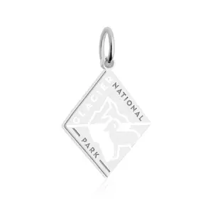 Glacier National Park Charm, Silver Enamel