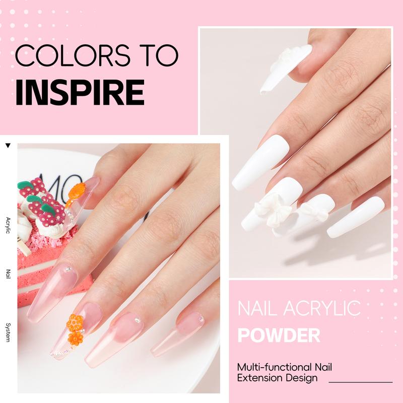 COSCELIA Acrylic Nail Kit for Beginners | Nude Acrylic Powder, UV Gel Polish & Glitter Decorations | Complete Gift for Women